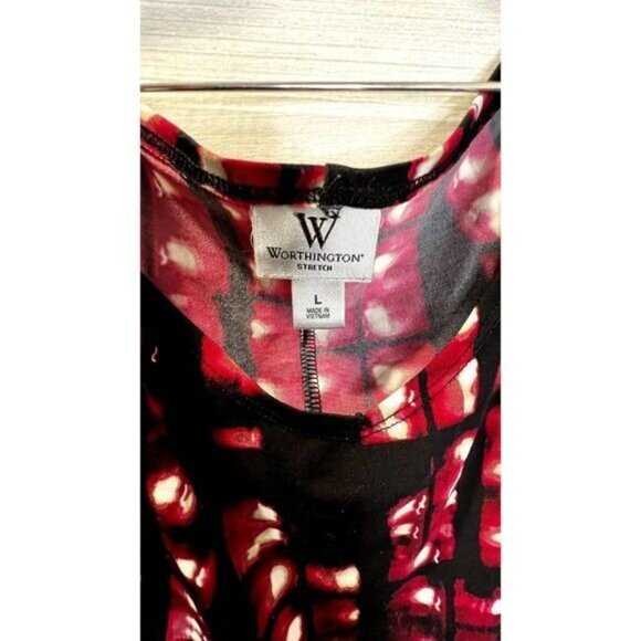 Worthington Stretch Women's V-neck‎ Short Sleeve Blouse - Picture 6 of 6